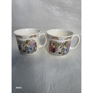 2-VTG Royal Doulton 1988 Bunnykins Celebrate Christening MUG England Fine China